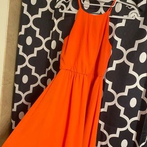 Coral/Orange High Neck Dress
